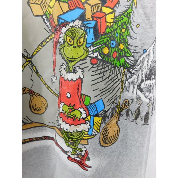 Vintage Y2K 2001 Dr. Seuss How the Grinch Stole Christmas Short Sleeve T-shirt L - Picture 8 of 16